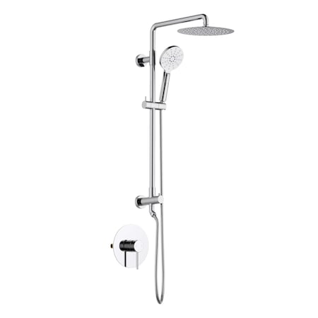 Kibi Circular Pressure Balanced 2-Function Shower Column with Rough In Valve - Chrome KSC403CH